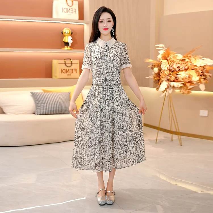 【SJYH1082】2025年春季新款时尚优雅减龄连衣裙显瘦气质