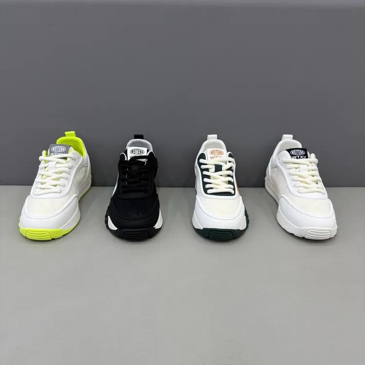 春季新款时尚潮流百搭男鞋舒适低帮阿甘底网面休闲鞋