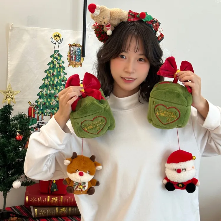 圣诞老人惊喜礼盒毛绒玩具可爱麋鹿公仔娃娃送女朋友生日礼物玩偶