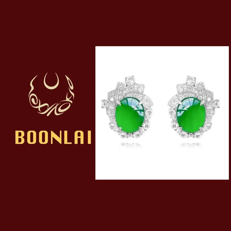 铜合金锆石耳饰 Boonlai 新中式国风镶钻经典耳环1444