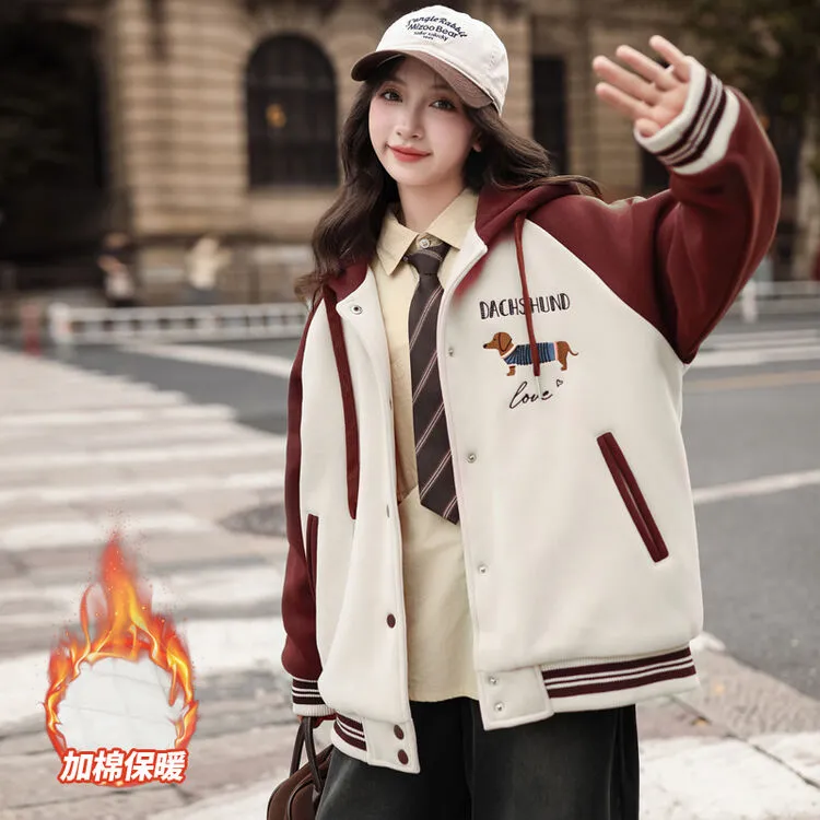 中大童8-15岁女外套儿童棒球服女童秋冬衣服2025新款爆款洋气加厚
