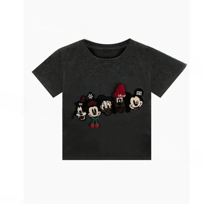 【戴帽米奇】流行款卡通印花圆领短袖T恤潮流休闲上衣