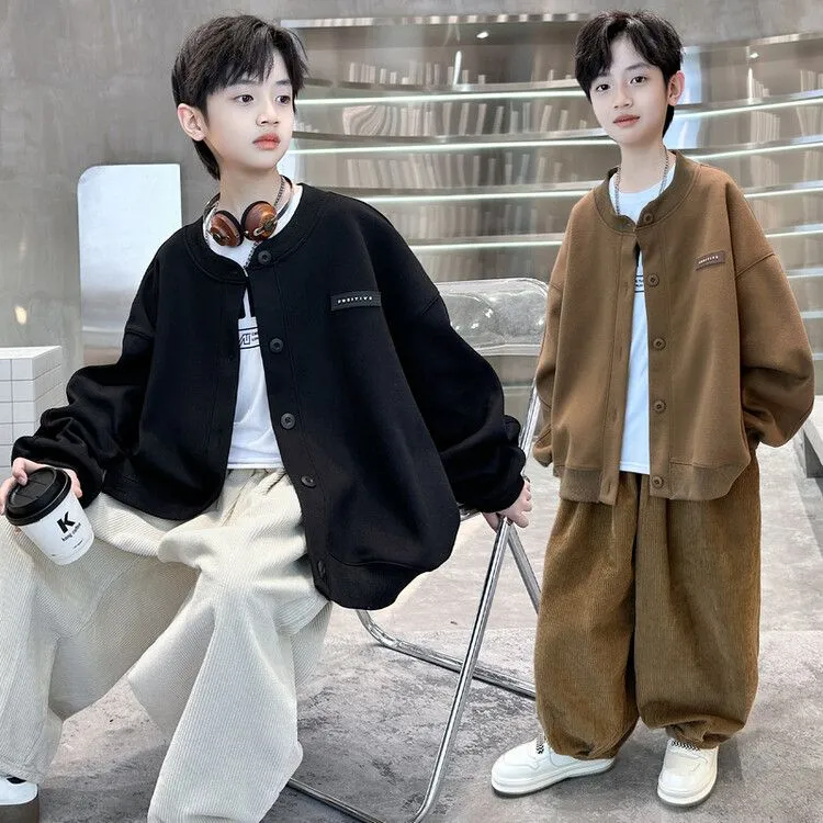巴拉巴拉男孩女孩儿童休闲裤装男童春装套装2025新款春春秋款男孩