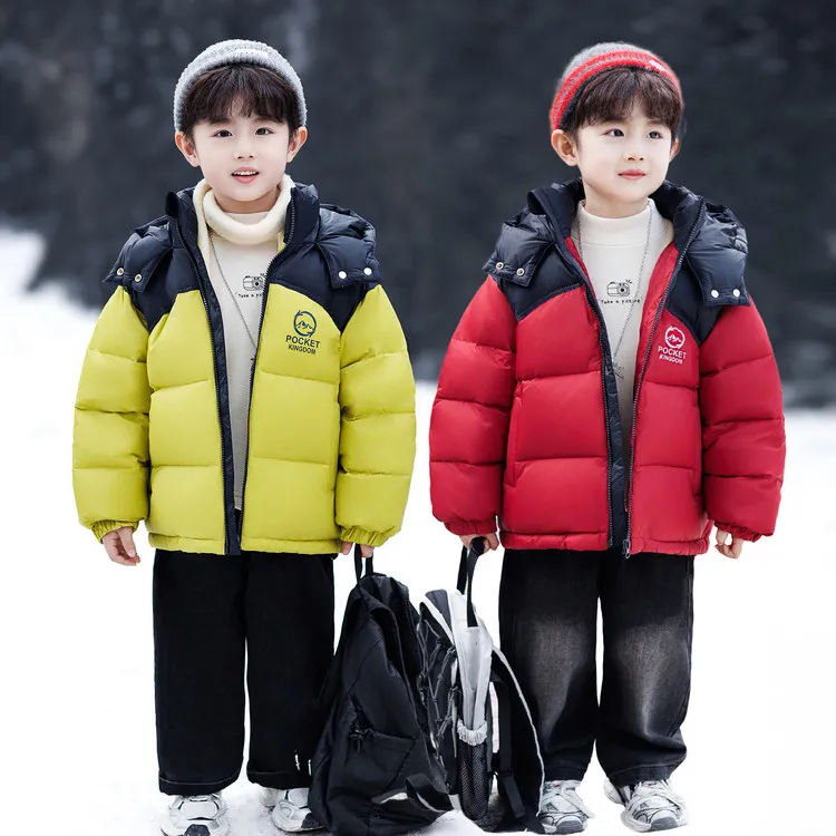 波司登联名娑奈男童羽绒服儿童加厚2025冬季新款连帽宝宝洋气棉衣