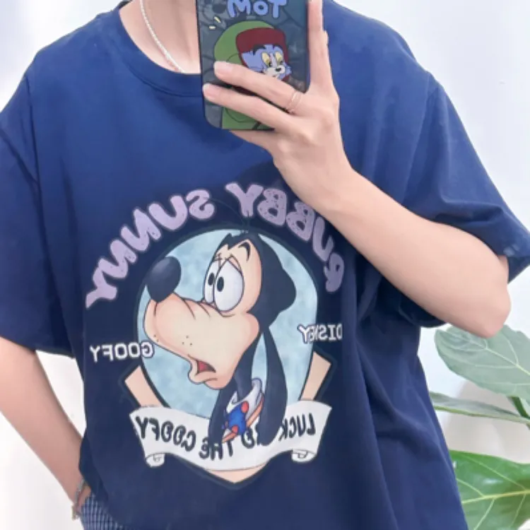 宽松印花半袖T恤圆领休闲时尚百搭夏季短袖上衣