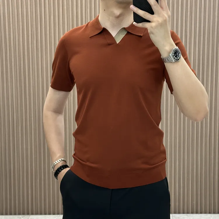 夏季新品薄款修身短袖男简约商务Polo男士polo衫短袖2025新款爆款