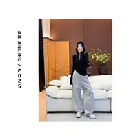 XIAOJING【气球卫裤】冬日必备高克重慵懒舒适潮质感弯刀休闲卫裤女