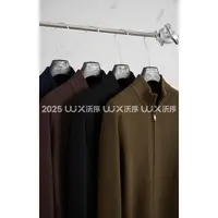 【羊毛混纺】25秋冬极简老钱重磅小立领拉链针织开衫外套纯色毛衣男
