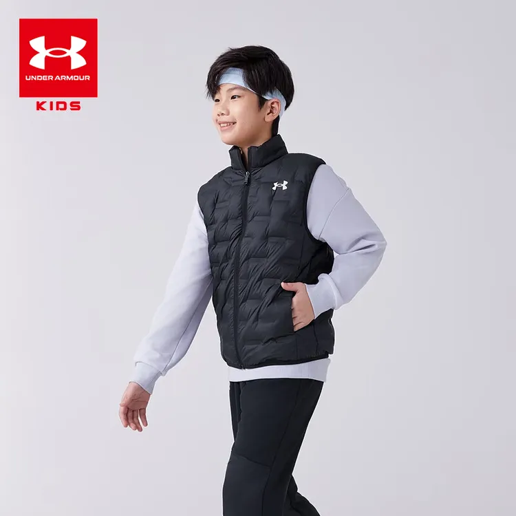 安德玛新款休闲保暖秋冬内胆轻薄鸭绒羽绒马甲防风亲子244105170