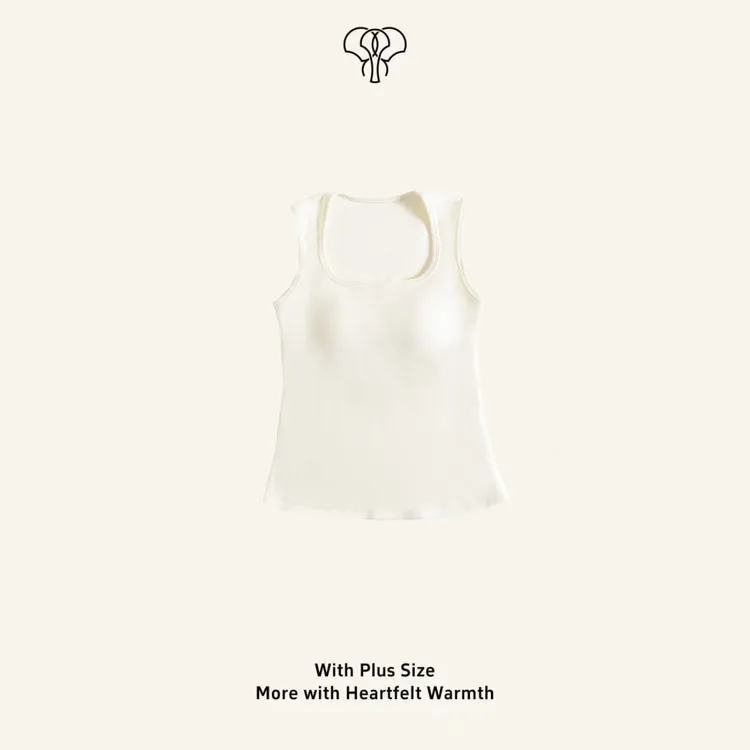 山川素记【暖宝宝】秋冬高弹保暖德绒远红外胸垫大码女装背心B2561