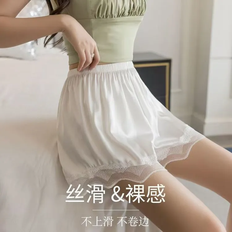 夏日季宽松蕾丝安全裤潮女防走光打底裤女士中腰不卷边薄款保险裤
