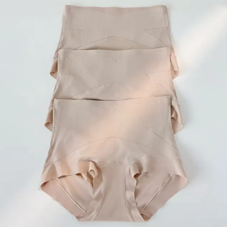 0724女士粉底液无痕中高腰微收腹提臀包臀高弹内裤