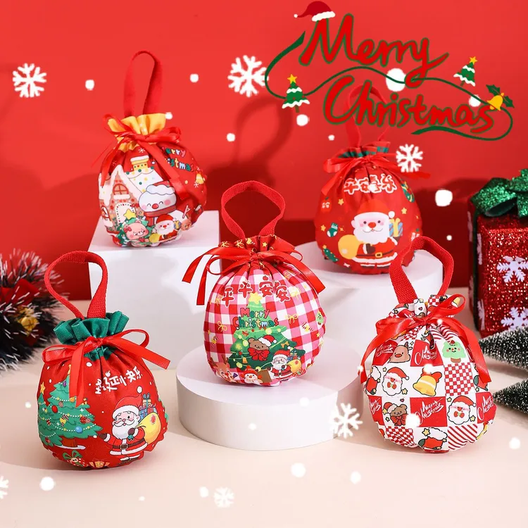 【圣诞礼物袋】2025新款苹果袋儿童diy圣诞节手提糖果平安夜送孩子