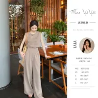 【悠然假期】<中秋国庆大狂欢>设计感系带字母刺绣上衣高腰直筒裤