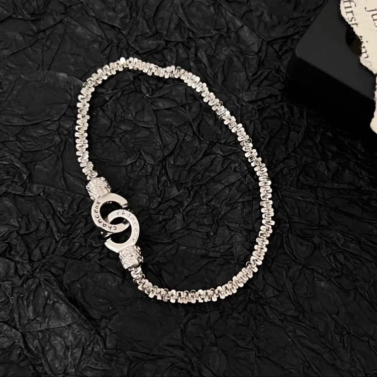 925银手链 设计感碎银子双环锁扣手链女轻奢精致时尚百轻奢纯银女