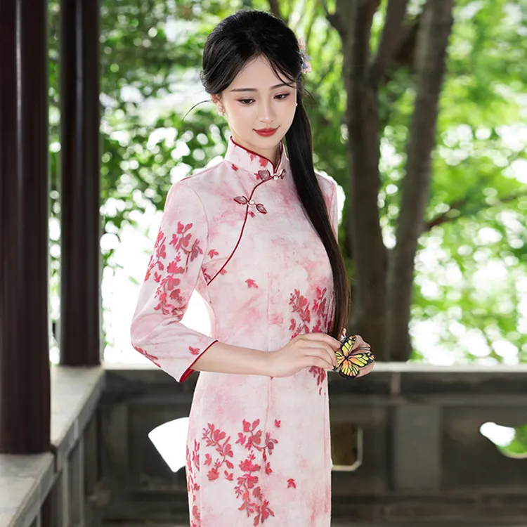 绝美新中式旗袍2025新款日常可穿上海复古国风妈妈改良连衣裙秋天