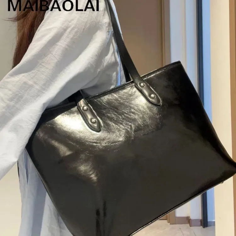 韩版大容量包包女士2025新款百搭单肩包今年流行托特包早八通勤包