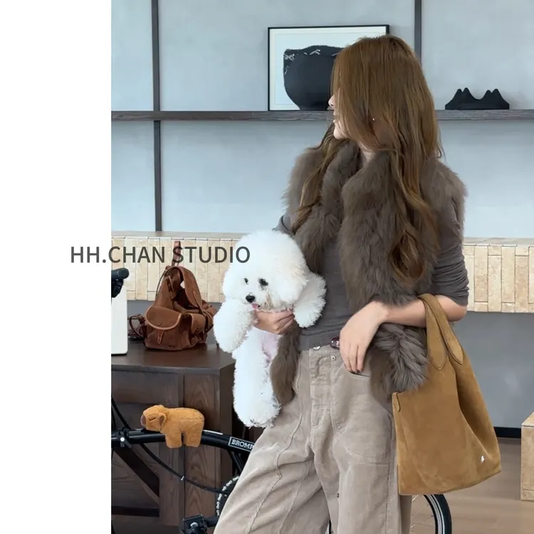 HH.CHAN“新贵马甲”新贵皮草时尚显瘦百搭皮草马甲HH5339322