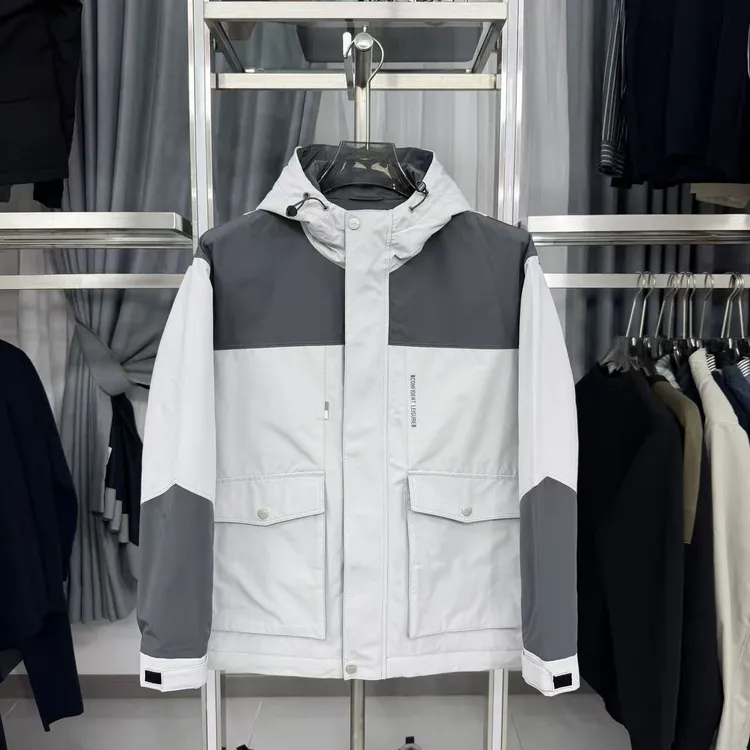 W938冬季男女同款工装风夹棉加厚绵羊毛冲锋衣连帽防风夹克外套