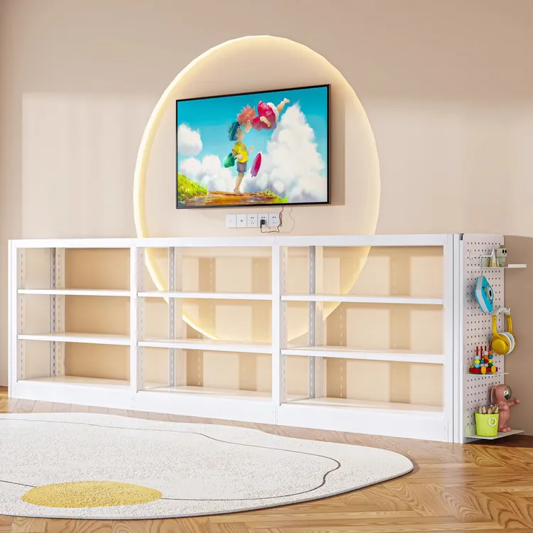 儿童钢制图书馆书架落地多层宝宝奶油风绘本架学生收纳书架简约