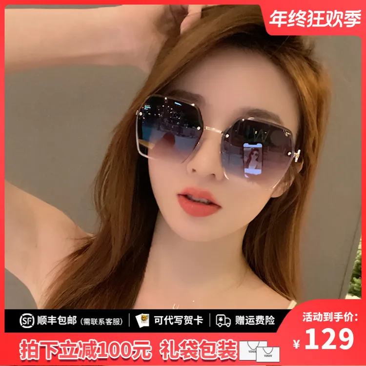 Viney太阳镜女2025新款遮阳防紫外线高级感大脸小众防晒眼镜墨镜