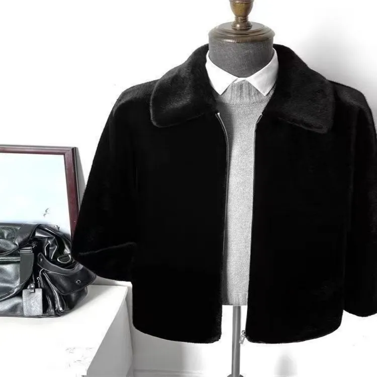 黑色 带拉链 男士大衣