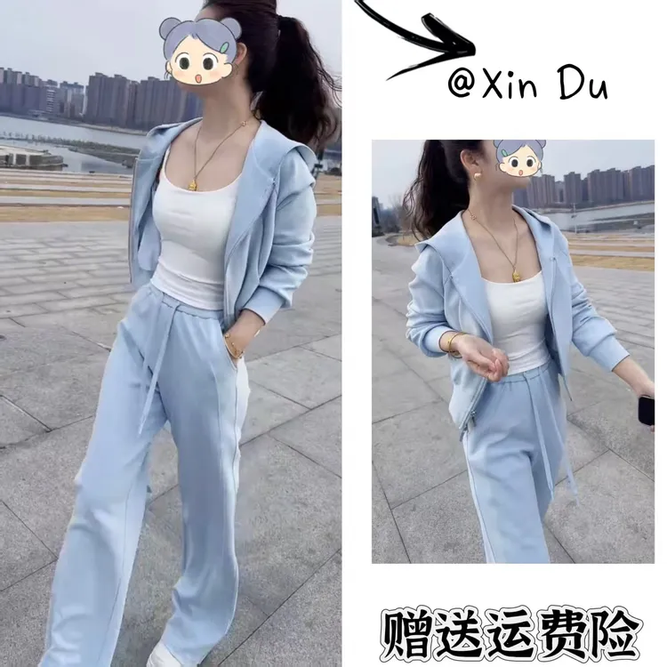 2025秋季新款时尚显瘦气质女士网红洋气两件套百搭款D22127