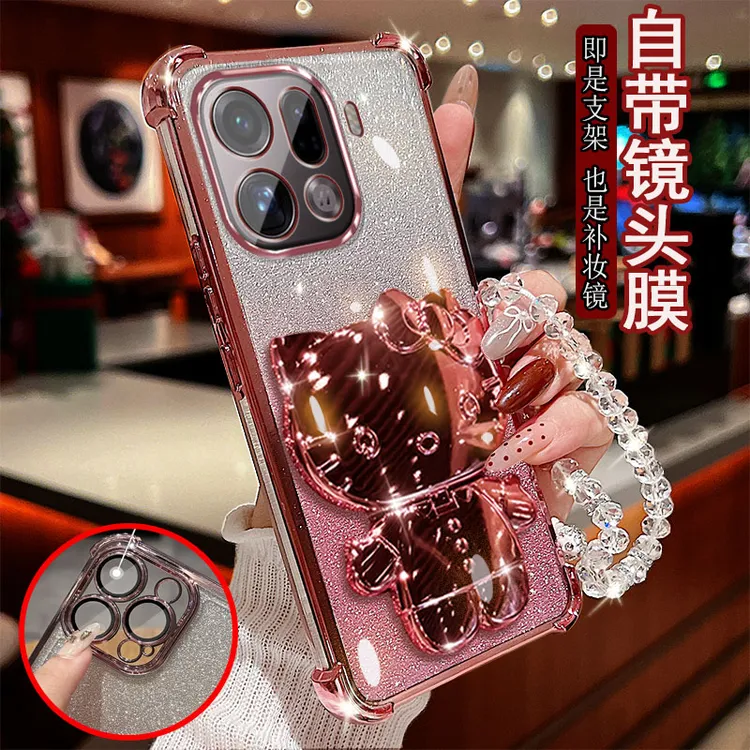 适用oppo Findx9pro手机壳PLG110镜头全包边防套镜小猫咪支架奢华