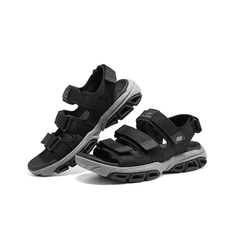 斯凯奇夏季溯溪鞋男魔术贴凉鞋休闲户外机能涉水鞋沙滩鞋210444