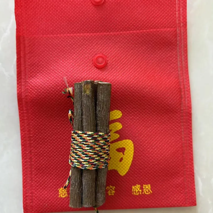 桃木东南枝五色线绑桃木枝随身携带车载桃枝五色绳7根桃木枝