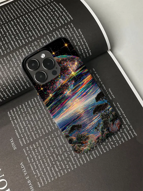 星夜叠加手机壳适用于苹果16promax小众个性简约ins艺术轻薄15/14