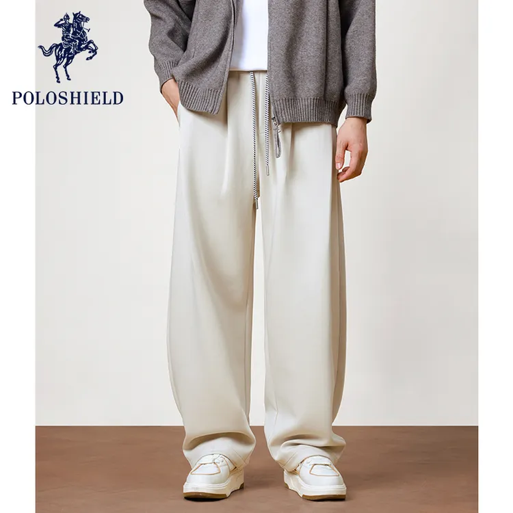 POLOSHIELD保罗希尔德男士弯刀裤春秋宽松男式休闲长裤情侣同款