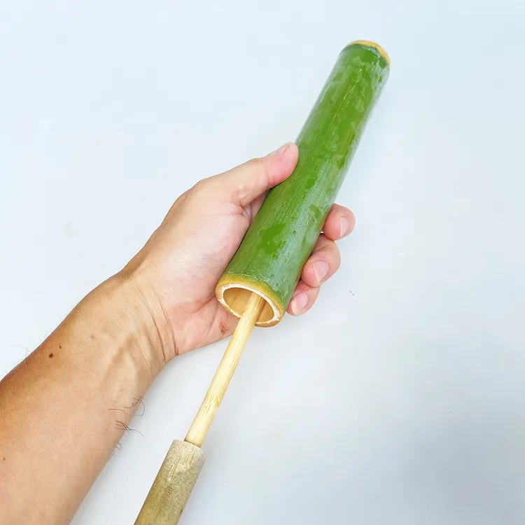 手工竹制水枪DIY竹原料儿童玩具小学生教学材料戏水弹竹管洒水枪