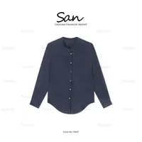 【SANSAN】气质设计感百搭休闲纯色简约长袖衬衫DY-60012
