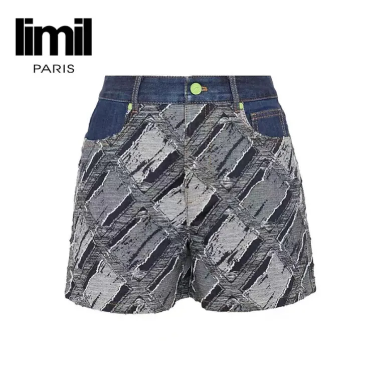 limil丽米儿时髦休闲明线拼接磨毛设计感直筒长裤9100099