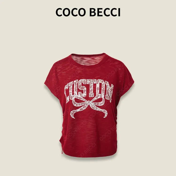 COCO BECCI【蝴蝶T】飞飞袖清透短袖T恤CFLJB332042