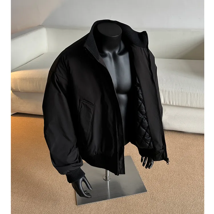 黑色飞行员夹克棉服男款冬季不臃肿棉衣潮牌美式复古cleanfit外套