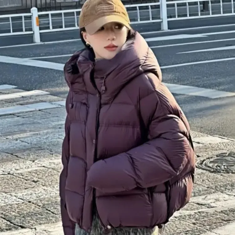 绿色防寒加厚短款面包服女冬季新款小个子面包服外套女士