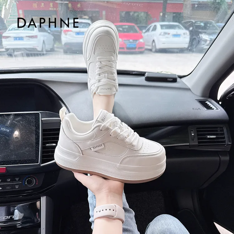 Daphne/达芙妮小白鞋女ins2025秋季新款厚底百搭透气运动休闲板鞋