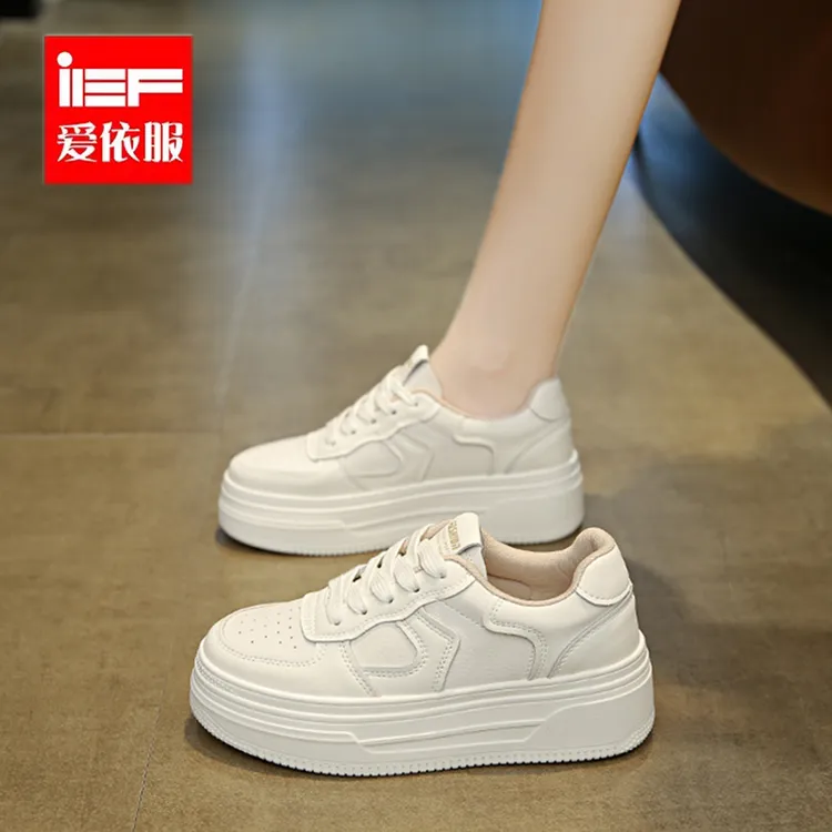 IEF/爱依服厚底小白鞋女2025秋季新款百搭学生休闲板鞋透气运动鞋