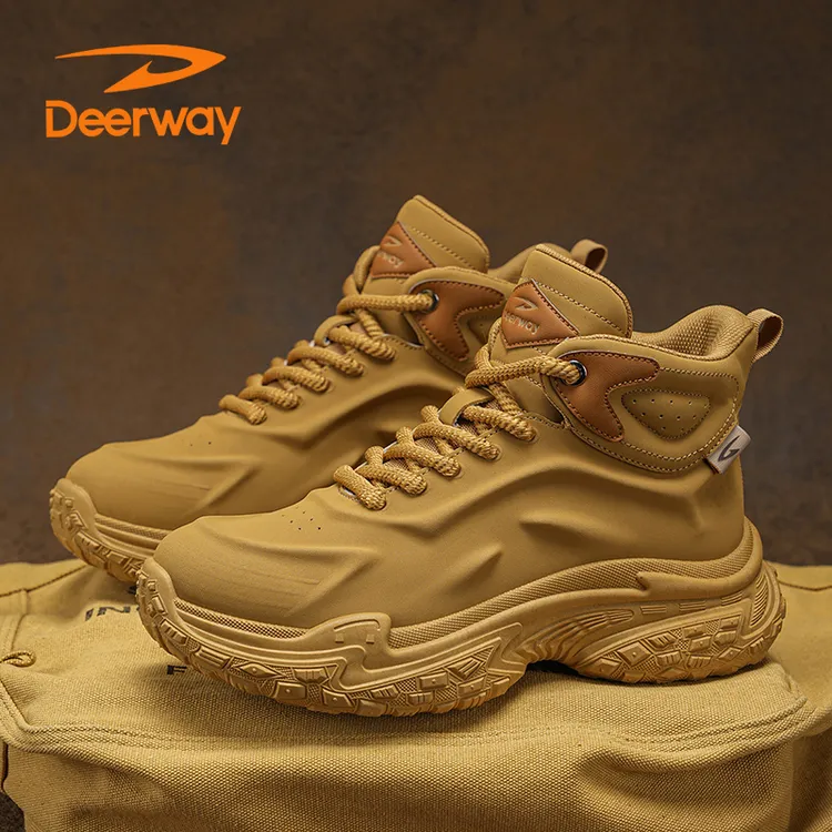 德尔惠男鞋防滑增高工装鞋夏季加绒休闲老爹鞋运动潮鞋时尚高帮鞋