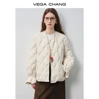 VEGACHANG【菱格暖韵】花苞袖轻薄羽绒服女款2025新款暖外套0340XT