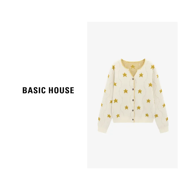 Basic House/百家好小香风长袖针织短款时尚秋冬毛衣-B0625B5PDB2