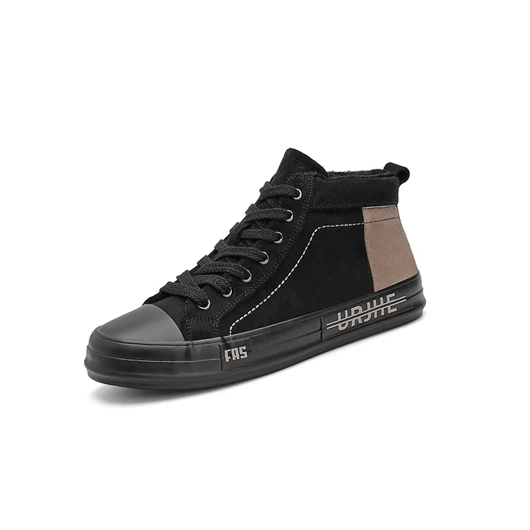 冬季新款男鞋时尚百搭高帮棉鞋加绒保暖休闲鞋潮流百搭男士板鞋