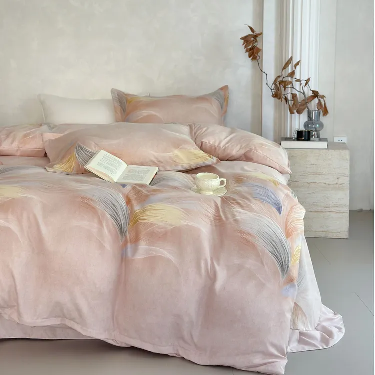 【半亩花田】冬季超厚保暖全棉四件套亲肤透气斜纹纯棉被套柔软