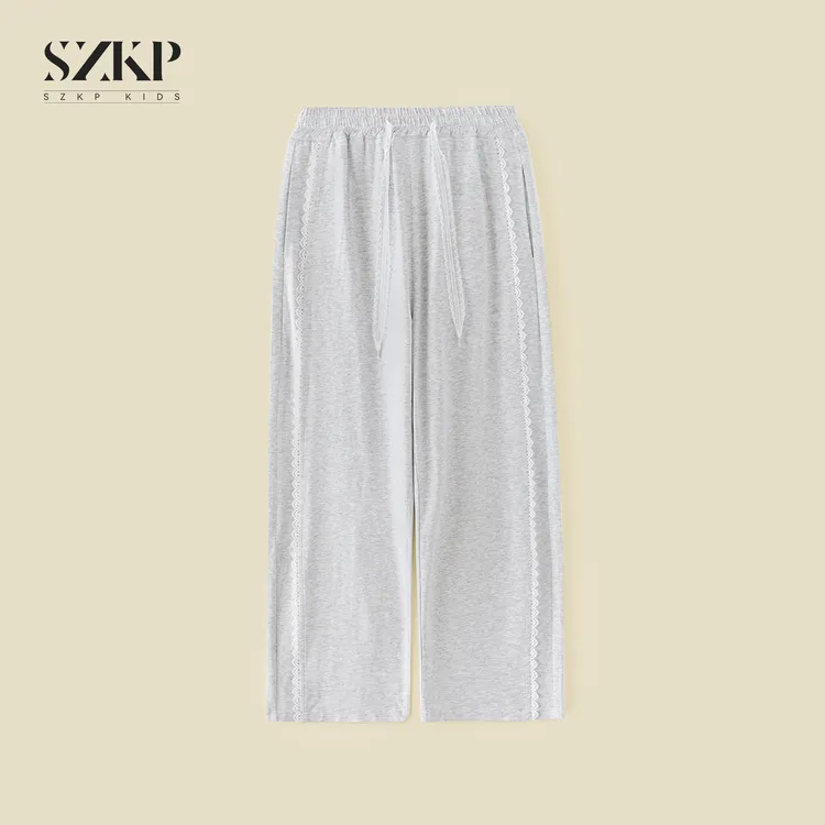 SZKP侧边花条宽松薄款直筒裤女童夏季新款儿童休闲裤JMKX551167