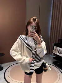 李馨儿【丸子酱】洋气琥珀流光宽松时尚韩版气质百搭卫衣外套