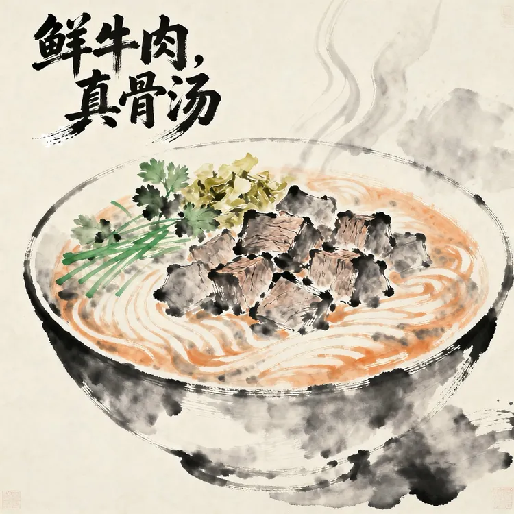 贵州花溪牛肉粉酸汤原味贵州米粉牛肉原汤冲泡即食