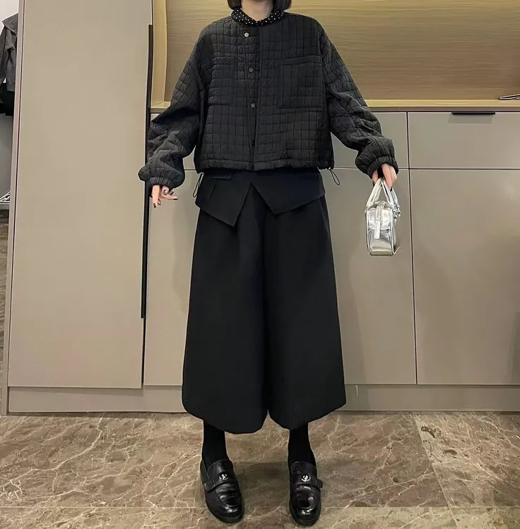 米可/MK-2968LJ【不对称设计感夹棉外套】时尚秋季新款夹棉外套