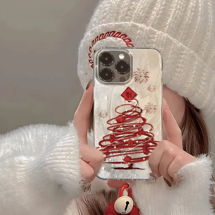 烟花发财树于新年适用苹果17promax羽纱手机壳华为oppovivo小米